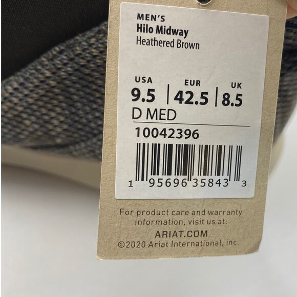 Ariat Hilo Midway Heather Brown Slip On Shoes Men Sz 9.5D Lightweight Flex NWT - Picture 6 of 9